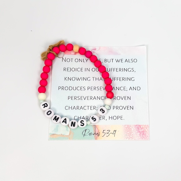 Bible Verse Beaded Bracelet - Handmade - Picture 1 of 3